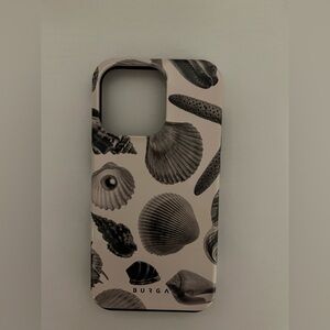 Burga Seashell Pattern Phone Case - Black and Gray i phone 13 pro